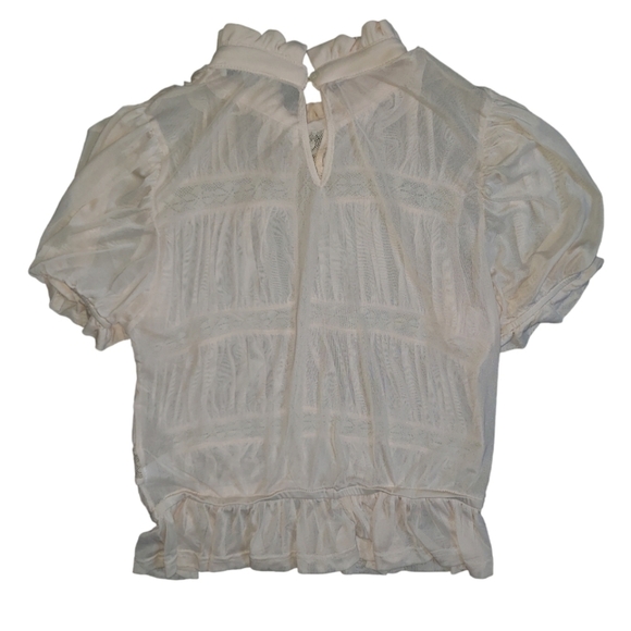 Story On Lace Pleated Ruffle Top Size M - Picture 5 of 5